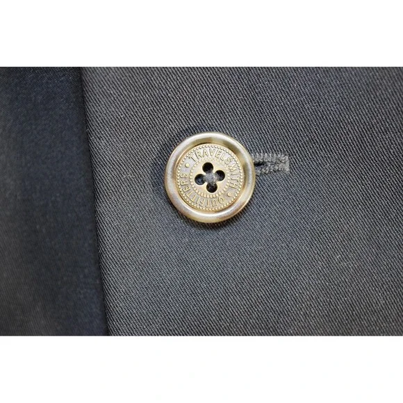 TravelSmith Blazer Jacket Navy Blue Men's 44S Travelers Hidden Pockets - Picture 3 of 16